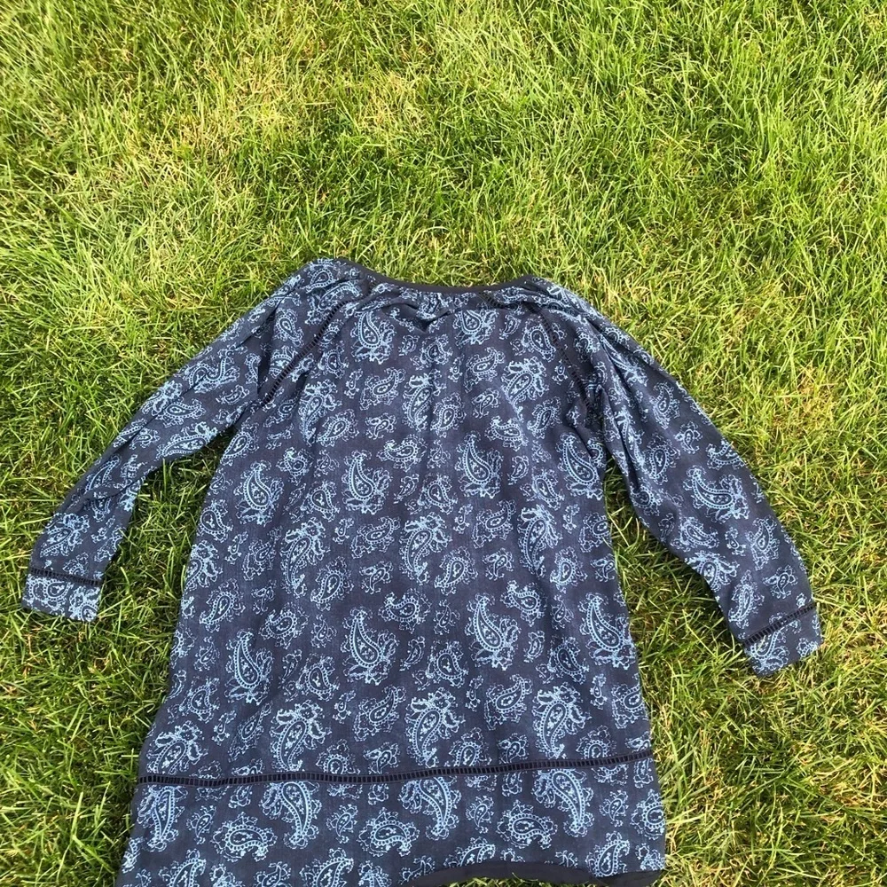 Michael Kors blue long sleeve paisley dress